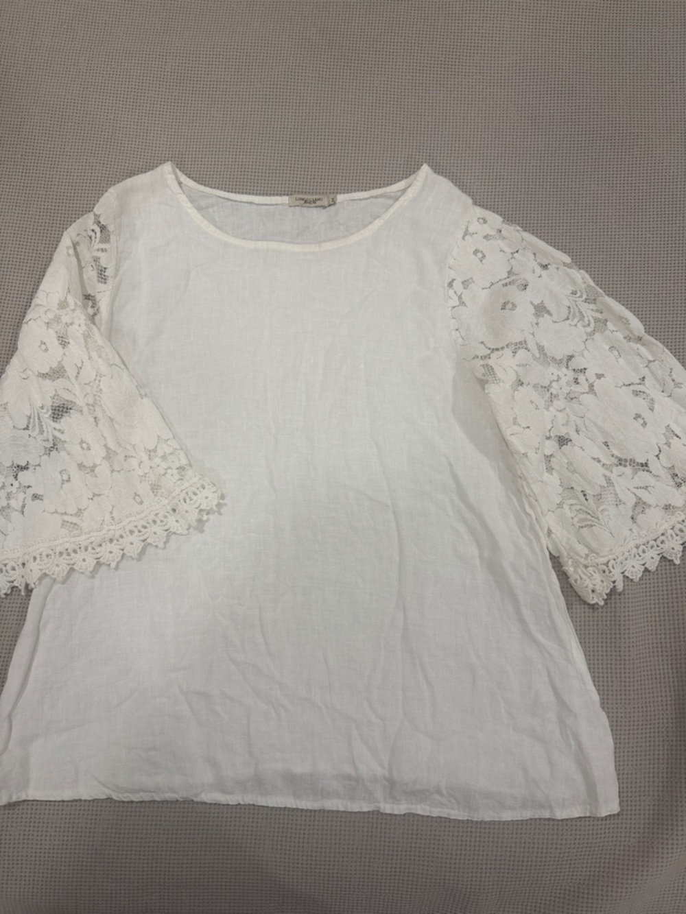 White Lace Sleeve Women's Blouse - Feminine Boho Top